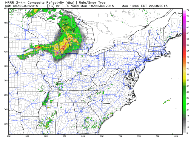 HRRR 18z radar