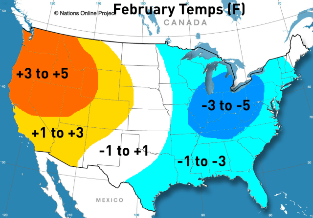 winter outlook February temps